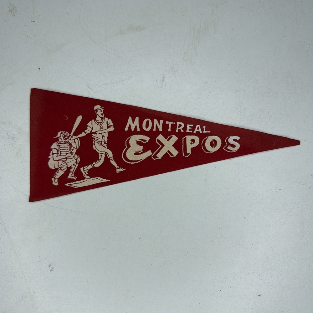 Vintage Montreal Expos Baseball Mlb 3.75x9 Mini Pennant Flag Rare